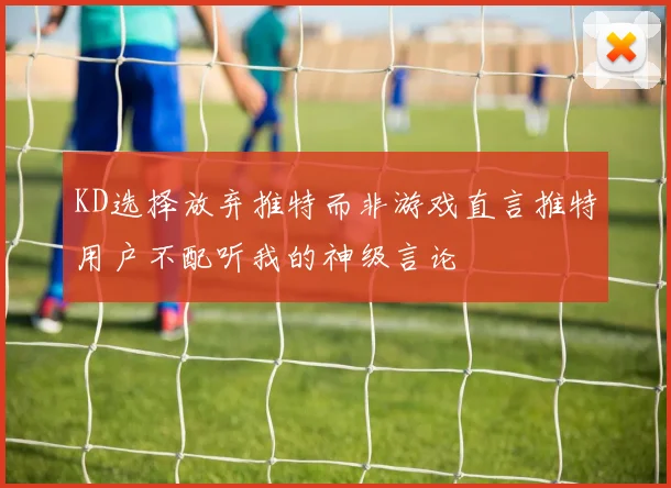 KD选择放弃推特而非游戏直言推特用户不配听我的神级言论